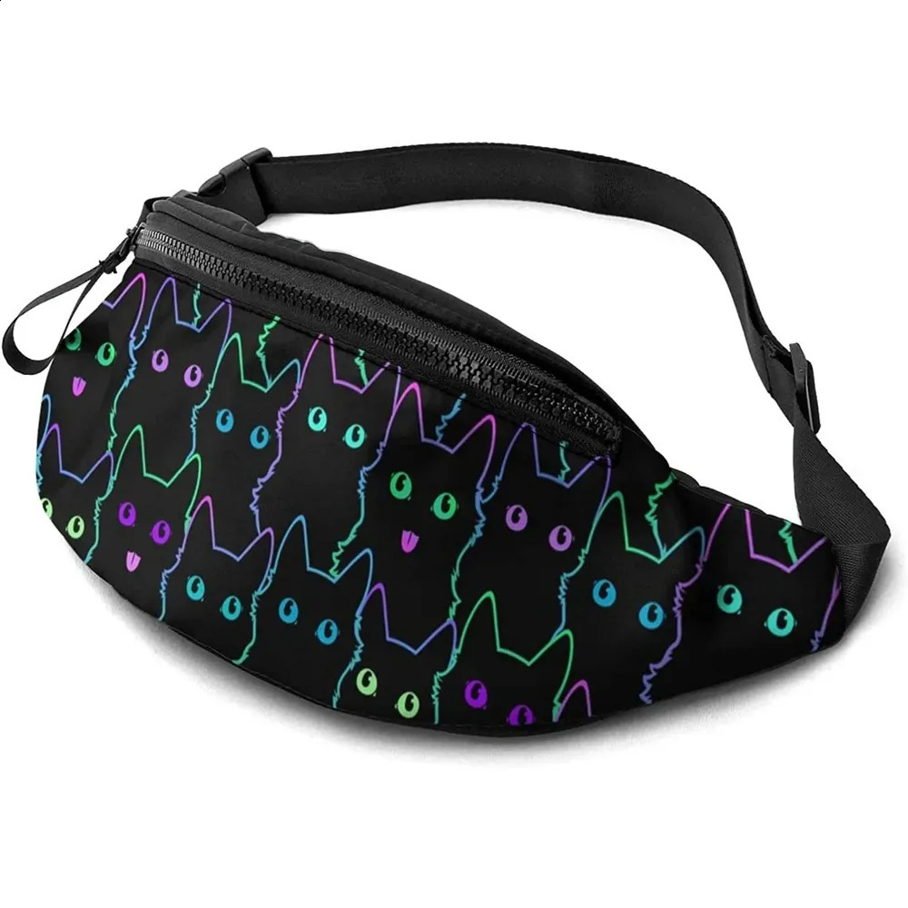 Casual Fanny Pack for Men Women Cute Cat Silhouettes Waist Bag with Adjustable Belt Travel Sports Running 260609