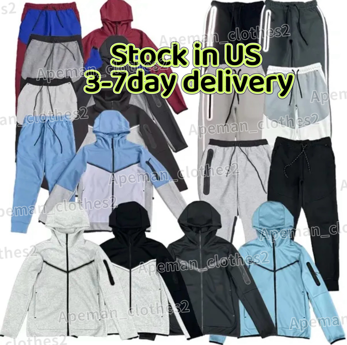 miler tracksuit tech fleece Men's Tracksuits Designer Casual pure cotton Hoodie Jacket Fashion Set Three-Dimensional Silicone Printed Pants mil