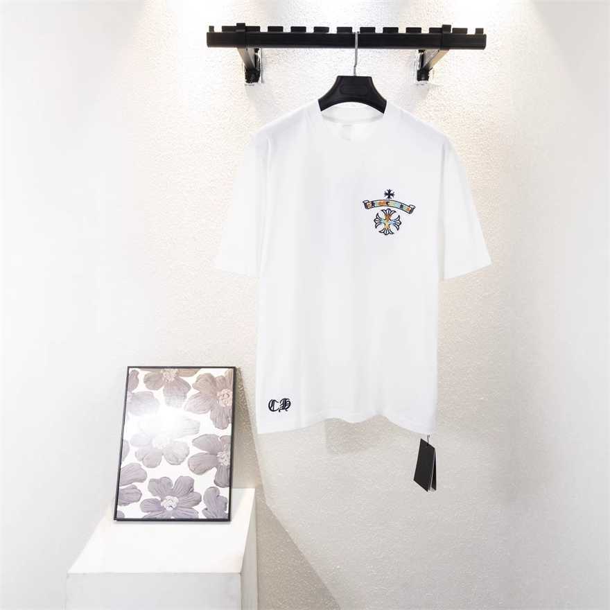 Correct version of CH Cro 2026 summer new model horseshoe laser burned floral appliqu embroidered short-sleeve T-shirt for couples6J9R