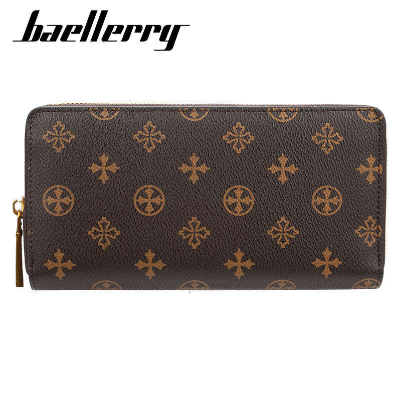 Luxury Brand Designer Baellerry Women's Long Style European And American Vintage Fashion Wallet Versatile Phone Bag Multifunctional Clutch
