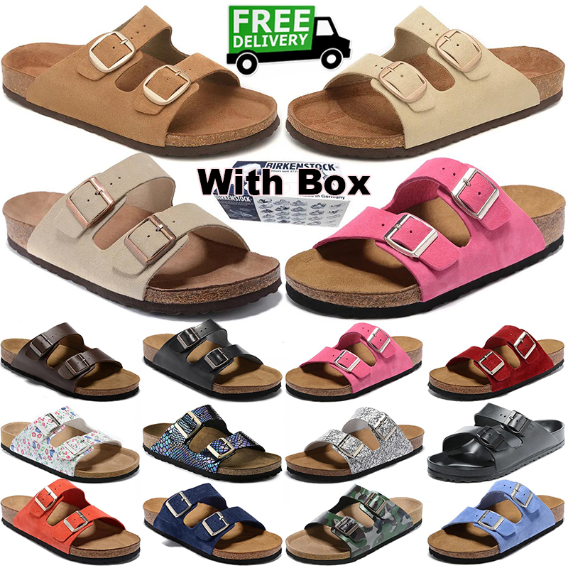 with box free shipping designer slippers men women clog clogs suede leather mules mens stylish slides outdoor comfortable sandals black brown sand g