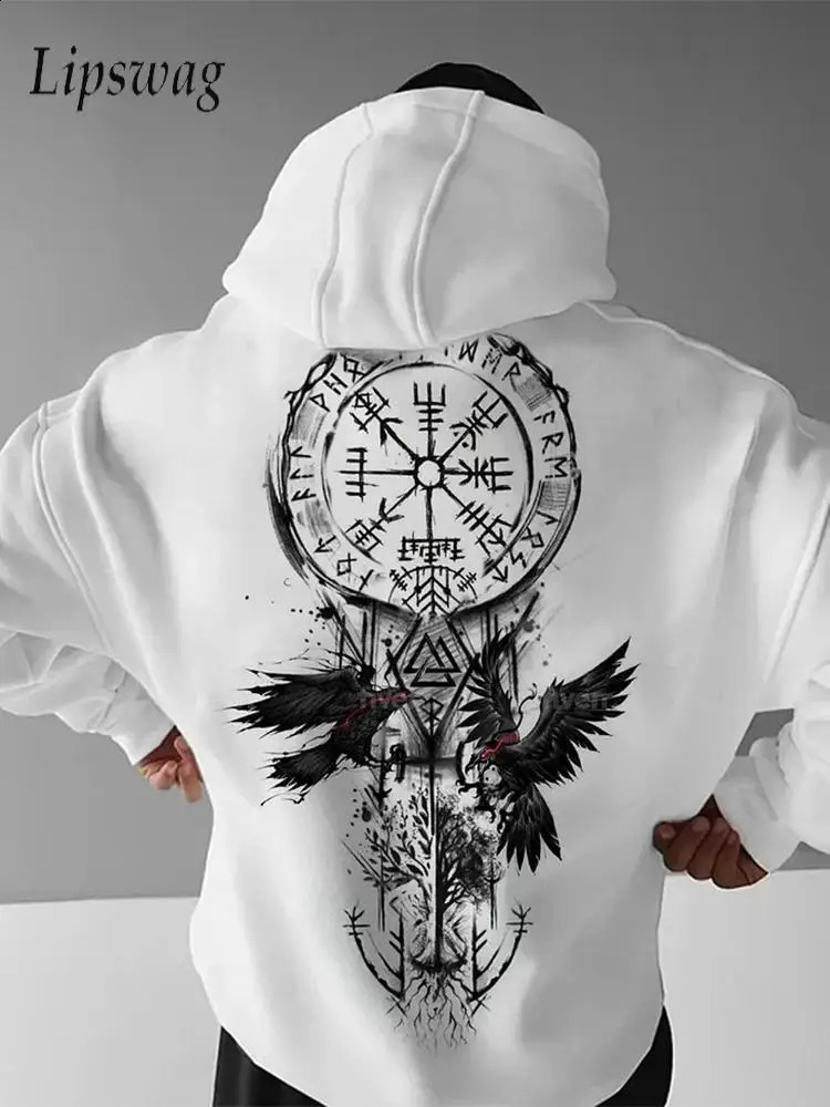 Oversize Hoodies Men Streetwear Autumn Vintage Gothic Printed Hooded Sweatshirts For Mens Hip Hop Long Sleeve Loose Hoodie Tops 260605