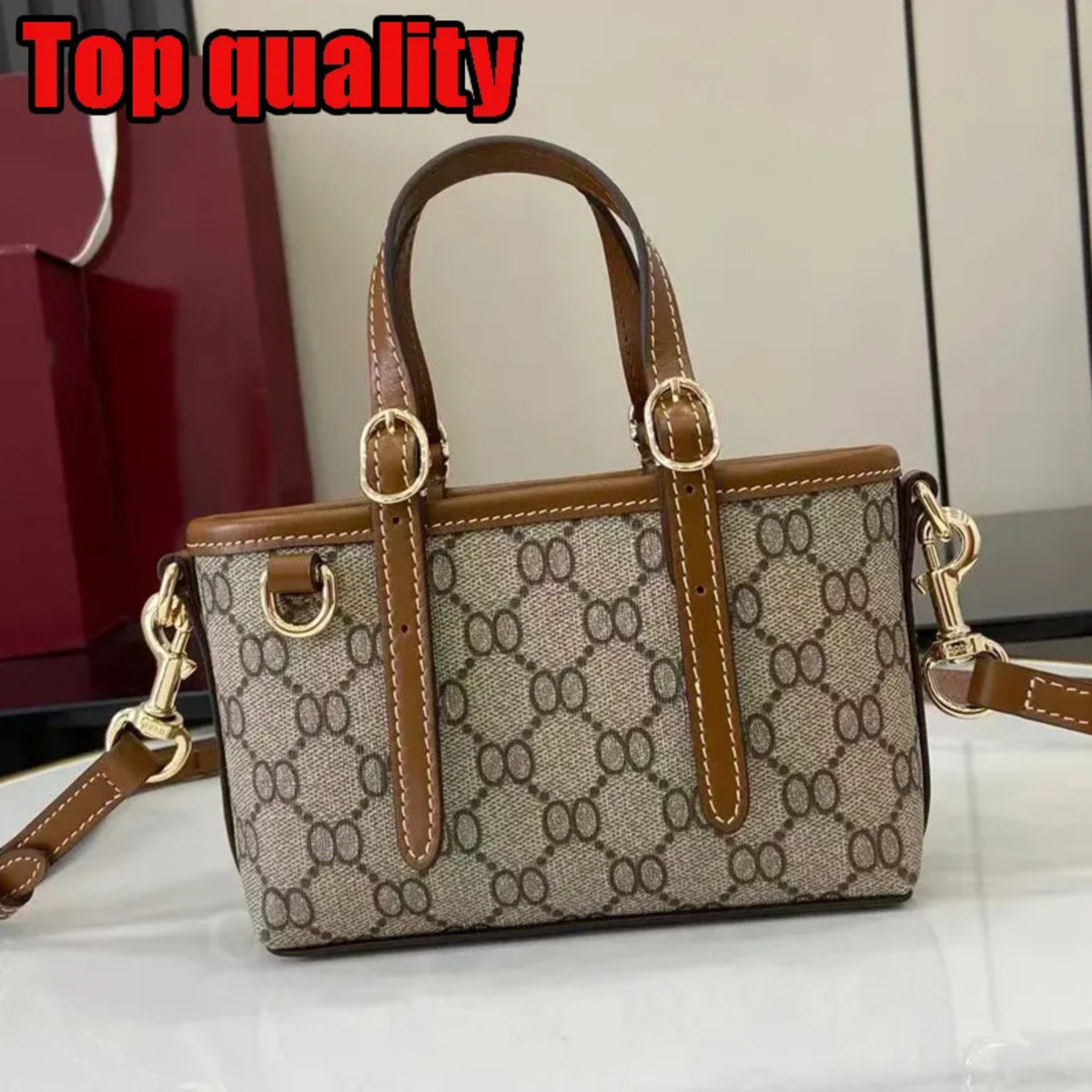 Designer Bag Emblem Vintage Mini Tote bag Classic Canvas Patchwork Crossbody Portable Small Handbag Lightweight Retro Commuting Versatile Wallet Cut