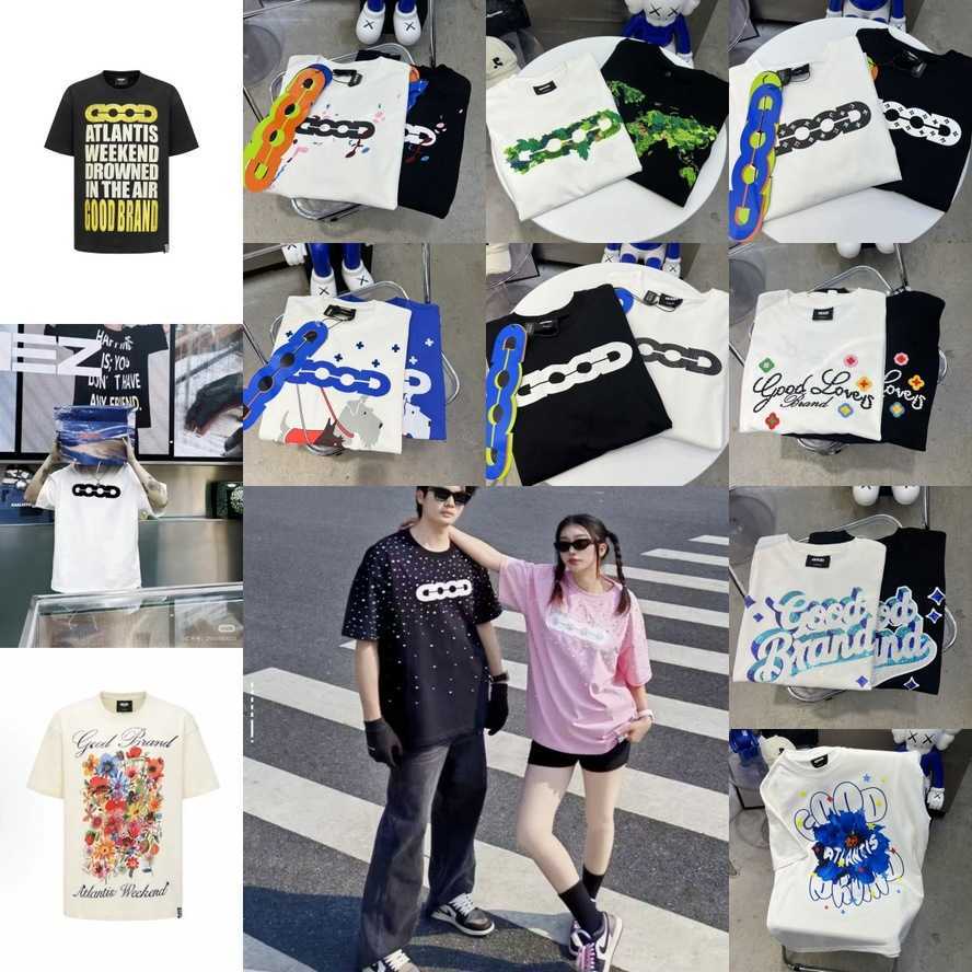 Correct Version Old White GOOD Niche Trendy Pearl Slogan Short Sleeve Couple T-Shirt Celebrity Xiaohong Blogger Same Style T{category}