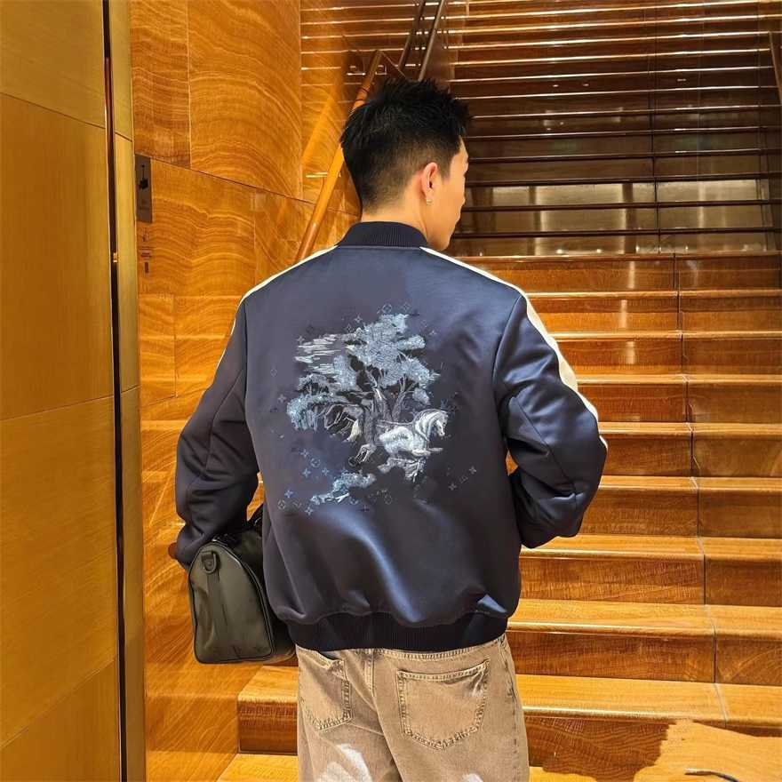 Correct version 26SS Spring and Autumn new model Yujia Year of the Horse element embroidered cotton jacket casual loose outerwear for men and womenB