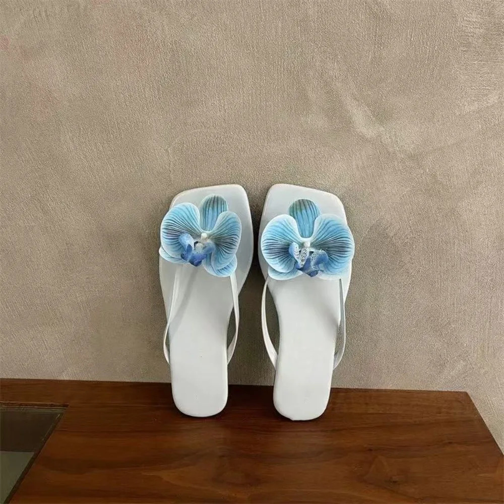 Fashion Sweet Butterfly Orchid Slipper Elegant Summer Flower Flip Flops Vacation Out Wear Womens Sandals Ladies/Girls 260612