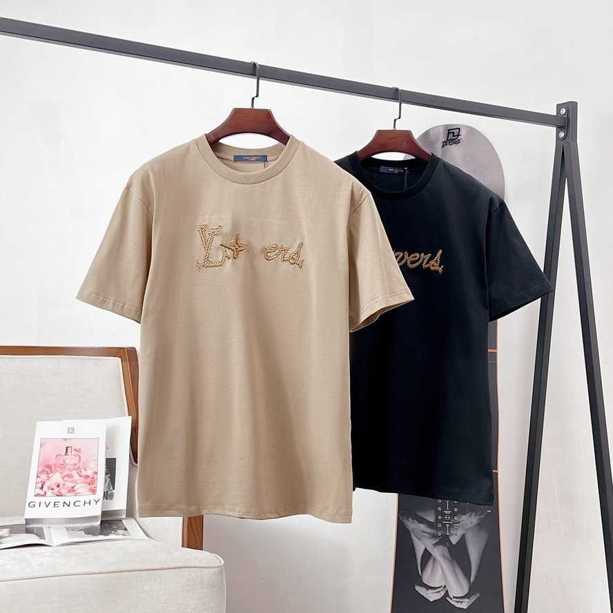 Version Lujia New L Family Front and Back Letter Embroidery Casual Loose Unisex Short Sleeve T-Shirt{category}