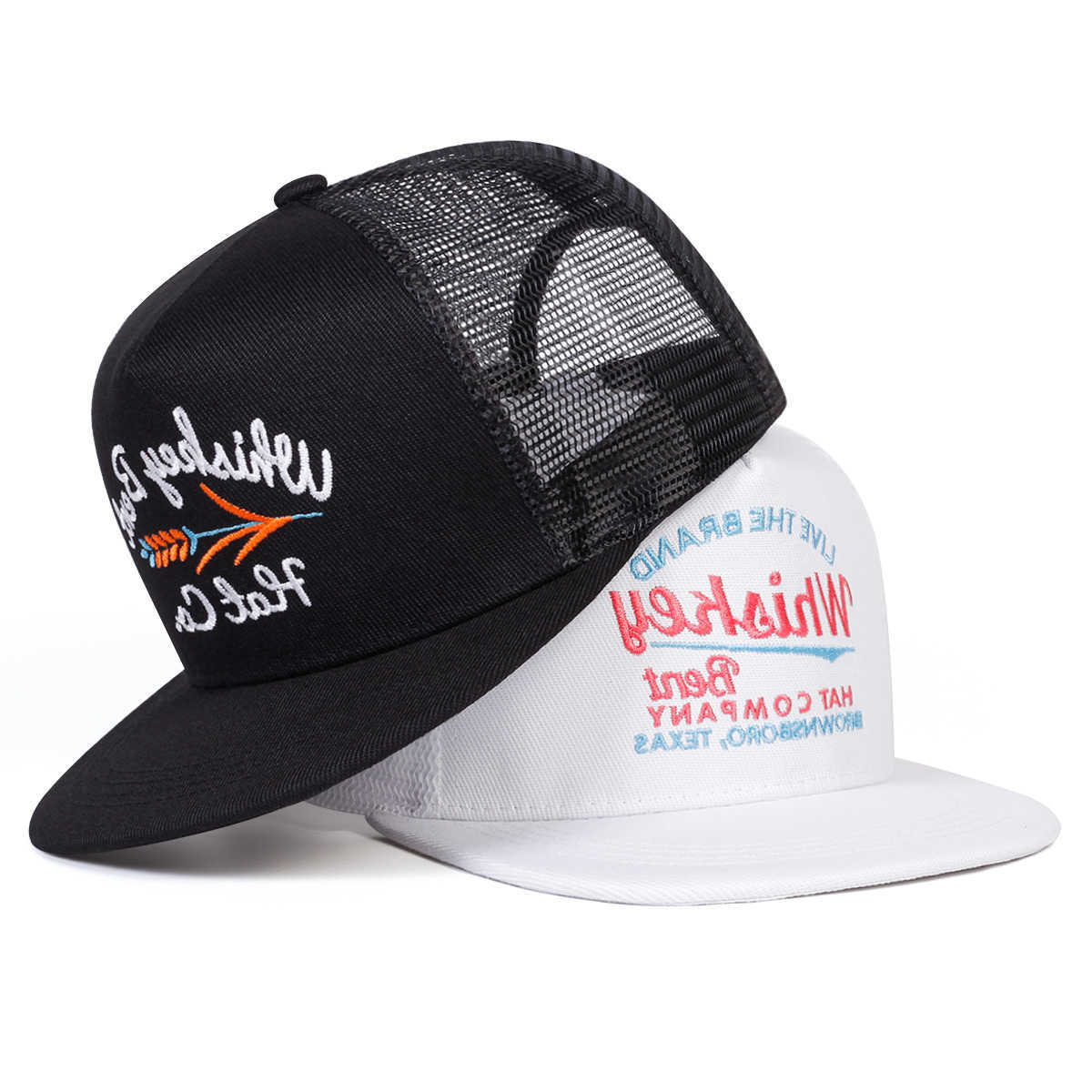 Letter BENT Unisex Embroidery WHISKEY Hip-hop Net Hats Spring Summer Outdoor Adjustable Casual Baseball Caps Sunscreen Hat M260611