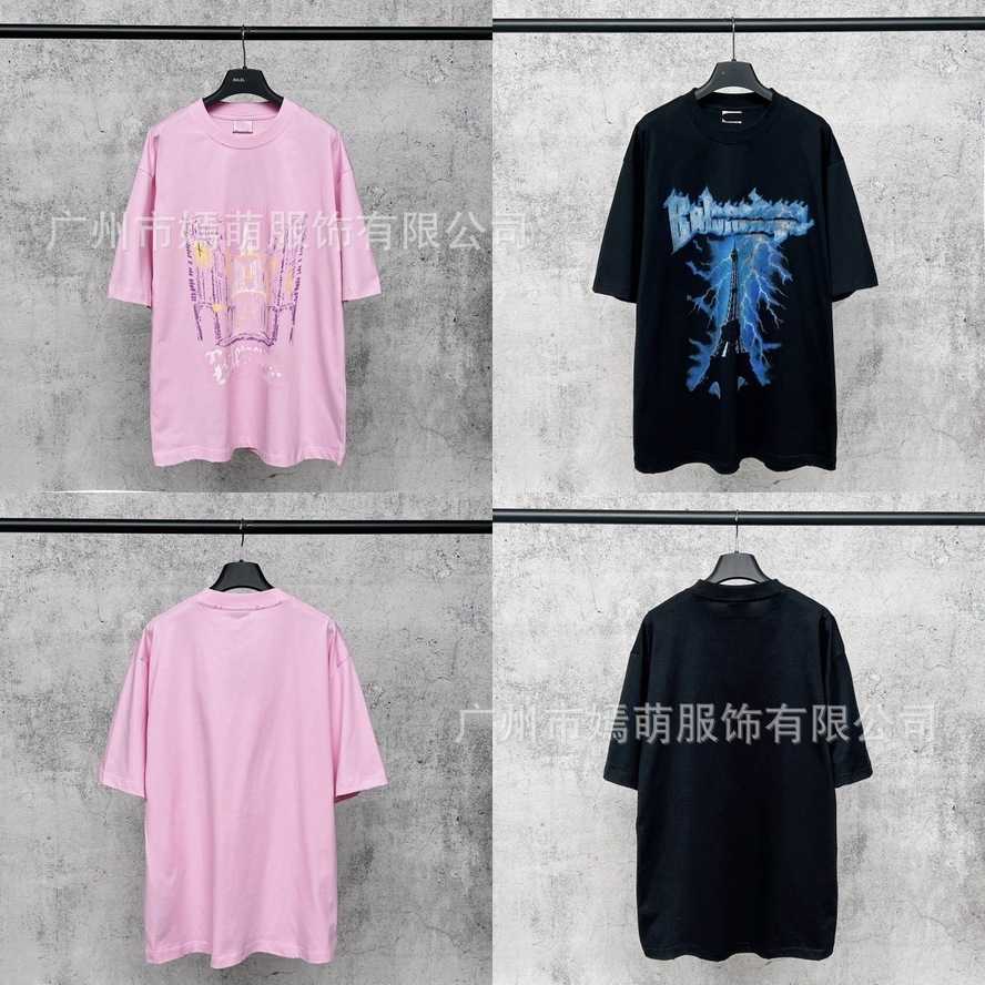 Correct version of the Paris Eiffel Tower series direct-print casual crew neck short-sleeve T-shirt fashionable and versatile for both men and women