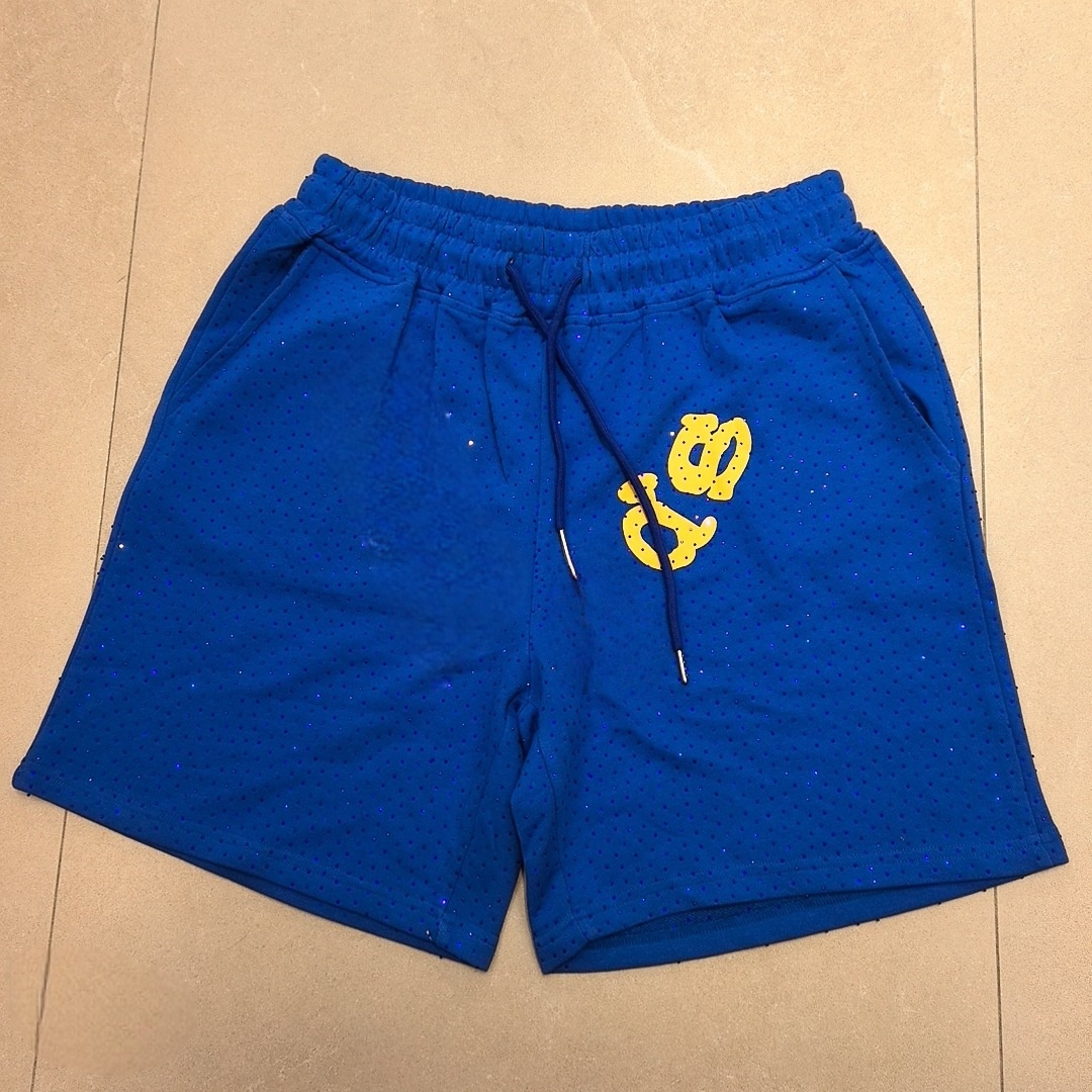 Men's designer shorts Embroidery graphic t shirt Sports Stretch Fitness Double Layer short pants Streetwear Rhinestone tracksuit mens design-image-1110087810