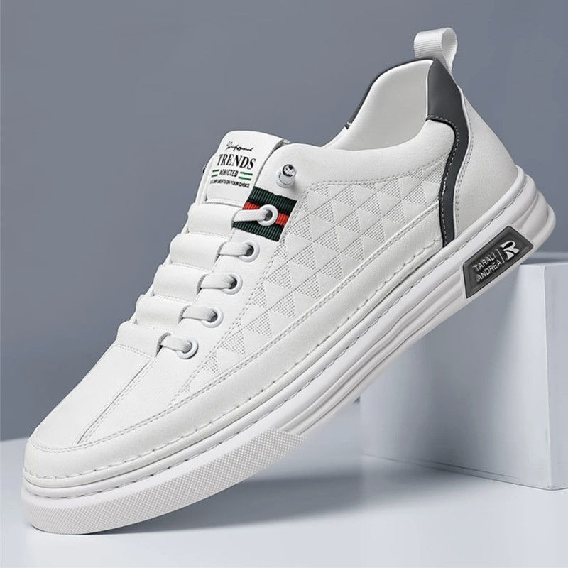 Luxury Brand Designer Shoes Shoes Designer Men's Summer Soft Leather White Sneakers 2026 Breathable Lightweight Casual Skate Shoes Versatile Tr