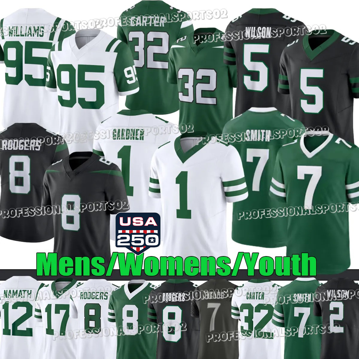 New York city ny JetsS jersey jetsJersey Garrett Wilson 7 Justin Fields Ahmad Sauce Gardner Quincy Quinnen Williams Breece Hall Joe Namath Jersey-image-940819560