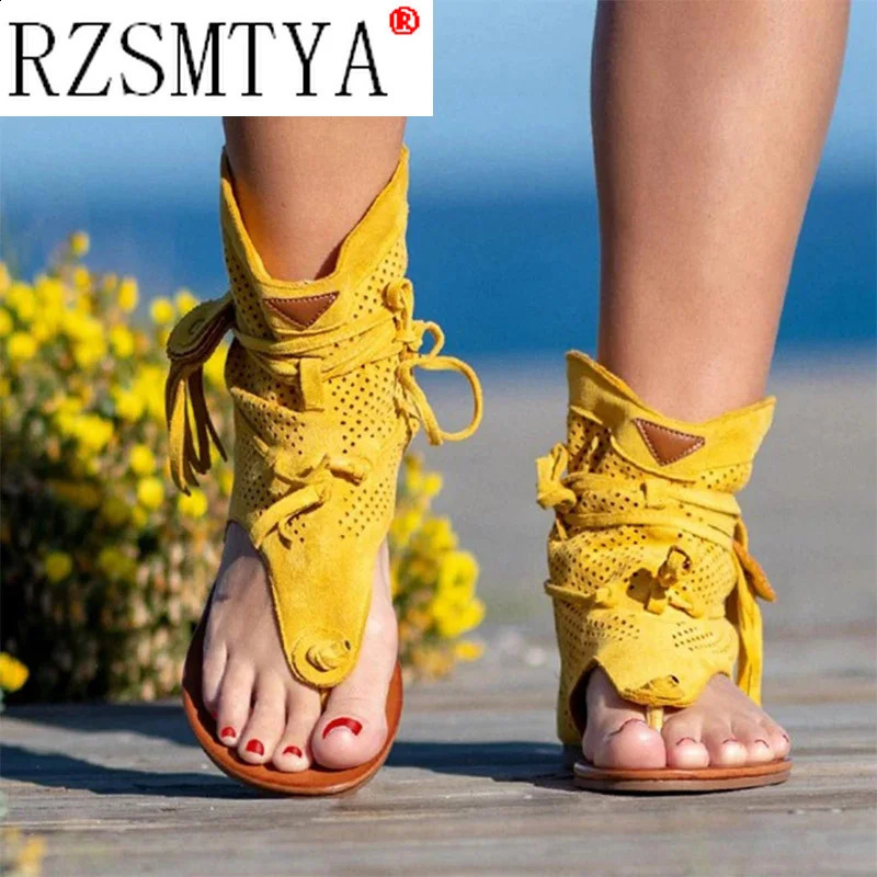 Womens Retro Sandals Gladiator Ladies Clip Toe Vintage Boots Casual Tassel Rome Fashion Summer Woman Shoes Female 260604