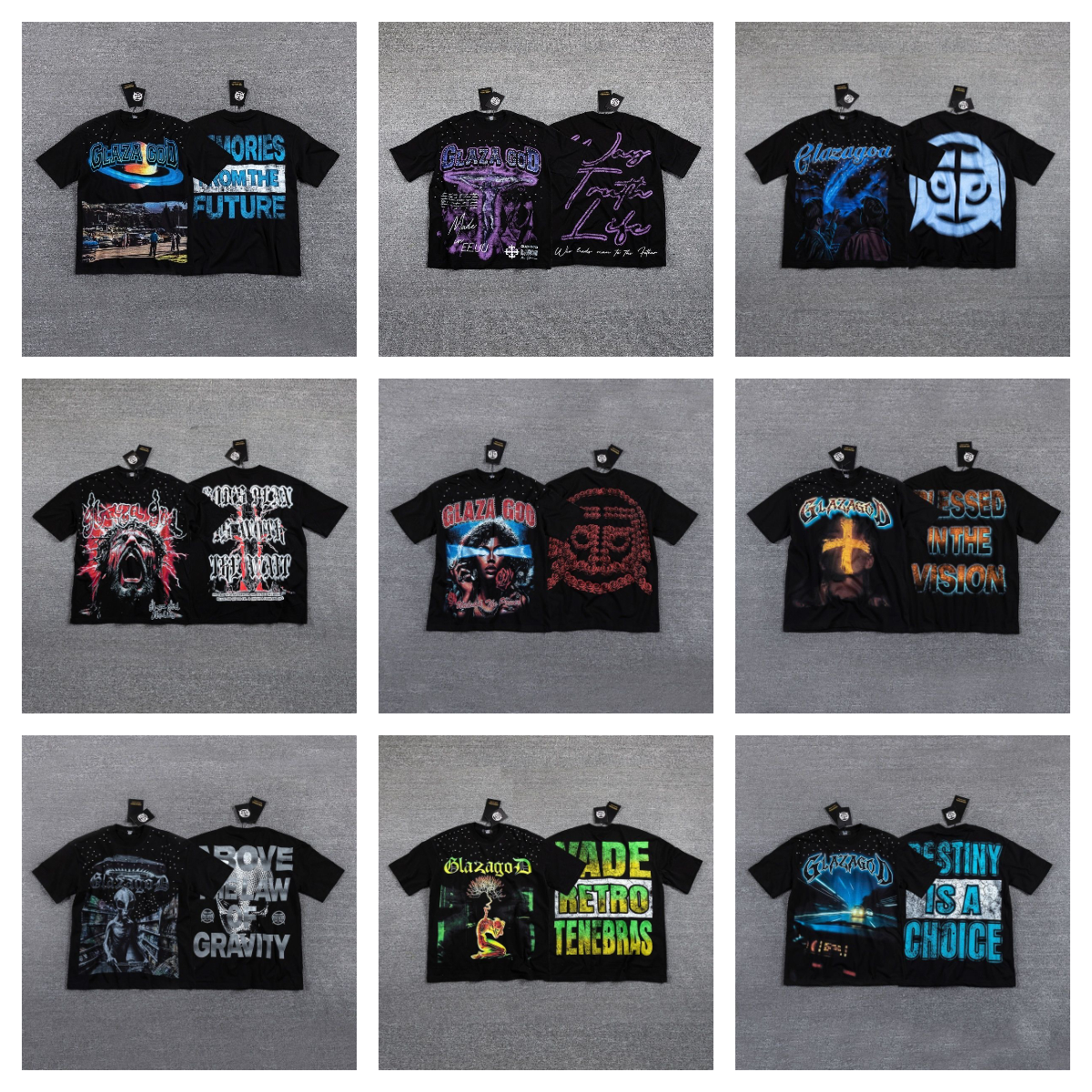 men tshirt Glazagod designer t shirt graphic tee for men womens hippie Y2K vintage streetwear washed classic mens loose tees summer hip hop t shirt