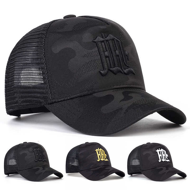 Embroidery Fashion Camouflage M Letter Baseball Net Caps Spring and Summer Outdoor Adjustable Casual Hats Sunscreen Hat M260611