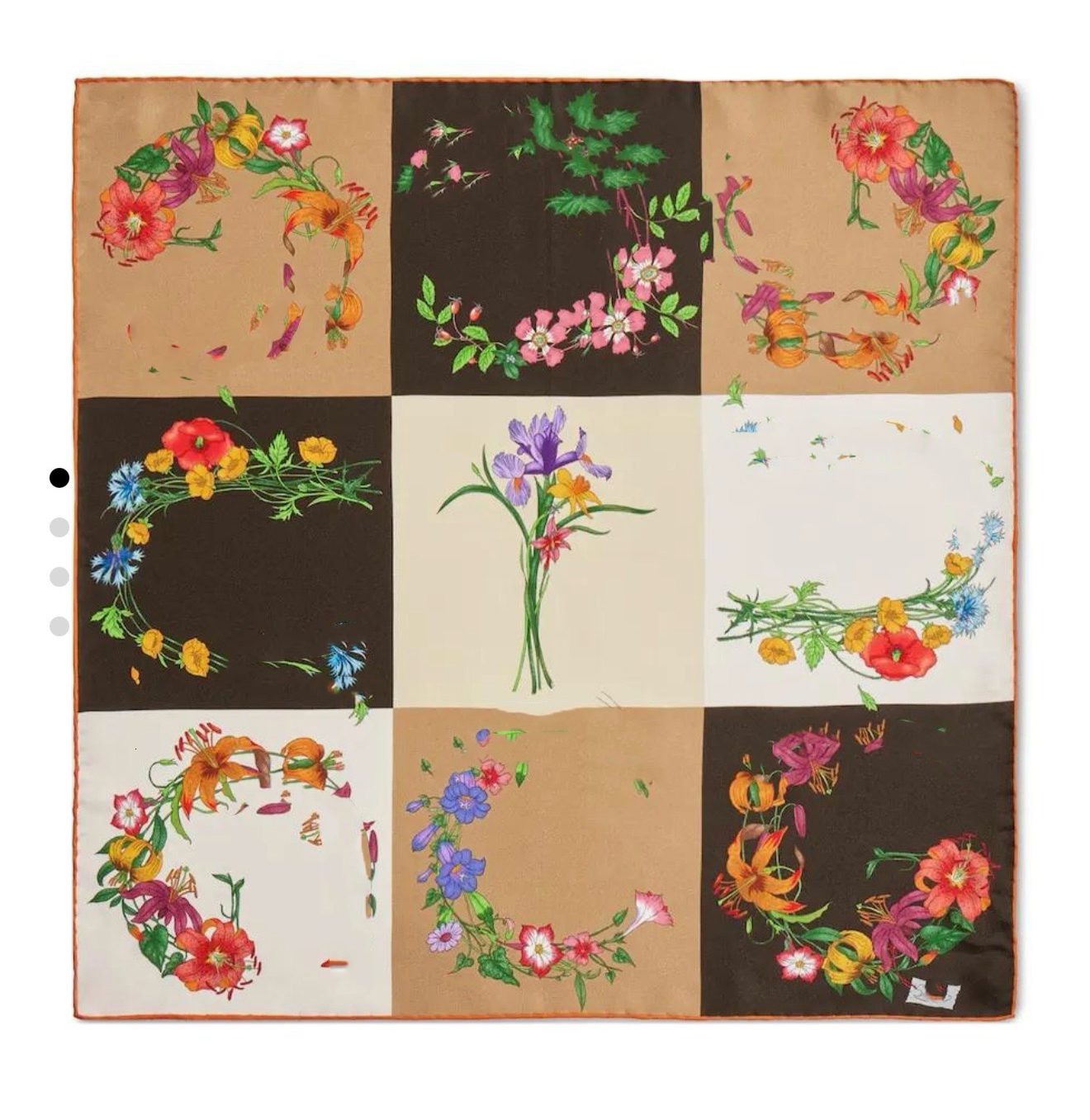 26ss 90*90cm GG brand women designer silk scaf Square double sided printed hand rolled edge 100% mulberry silk 18mm large shawl travel beach scarf g