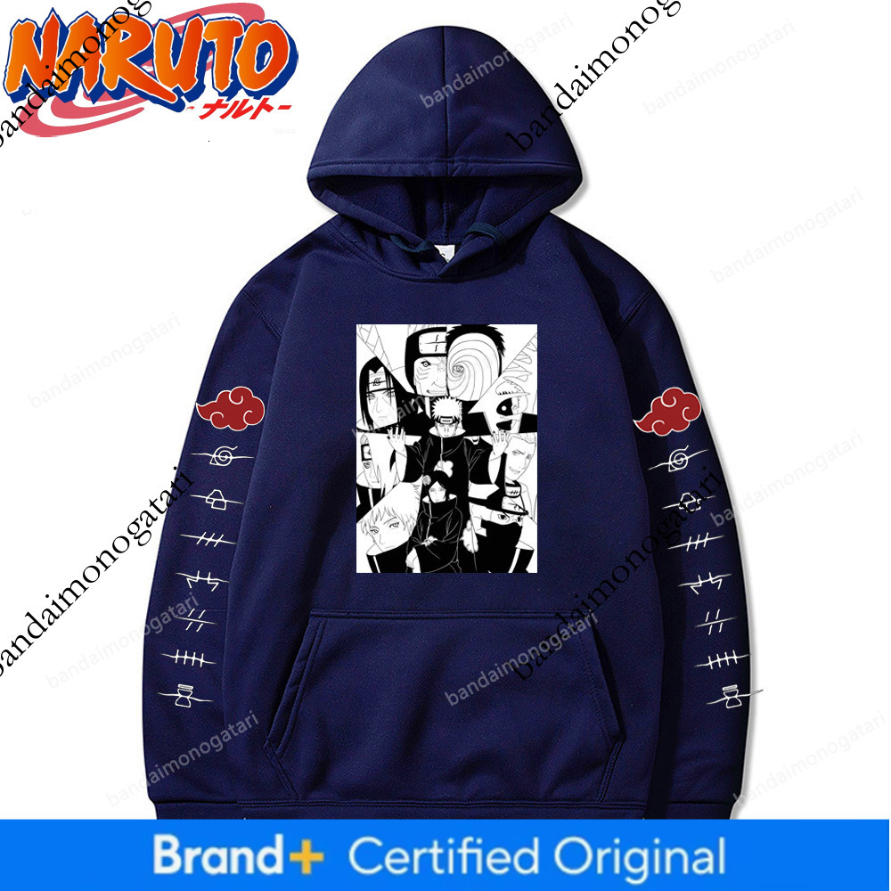 Comercio exterior Transfronterizo Naruto Akatsuki Organización Sudadera con capucha con forro polar con estampado de anime para hombres y mujeres 78