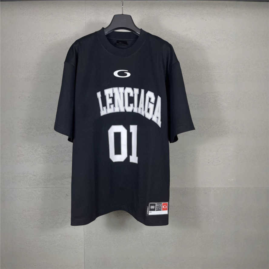 Correct Version Paris New B Collaboration Basketball 01 Jersey Embroidered Print Casual Loose Short Sleeve T-Shirt{category}