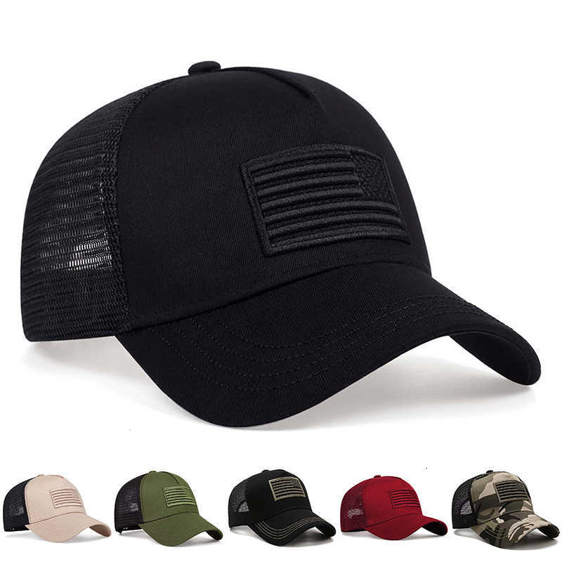 American Flag Embroidery Baseball Fashion Net Caps Spring and Summer Outdoor Adjustable Casual Hats Sunscreen Hat M260611