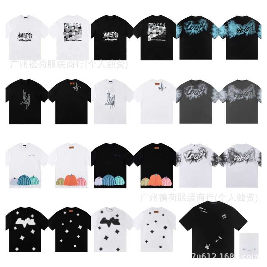 High-end version Luxurious trendy short-sleeve T-shirt from LV new model with lettering and multi-process fashionable and unisex{category}