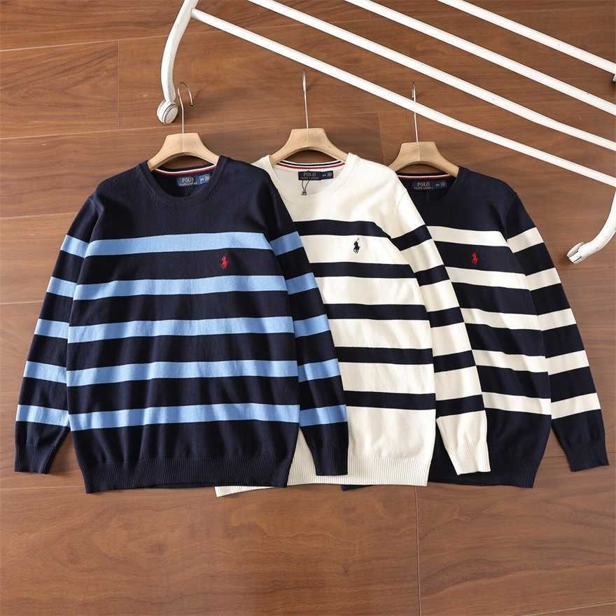 Correct version of the new winter classic embroidered sweater knitted pullover for men and women business round-neck base shirt sweater327X
