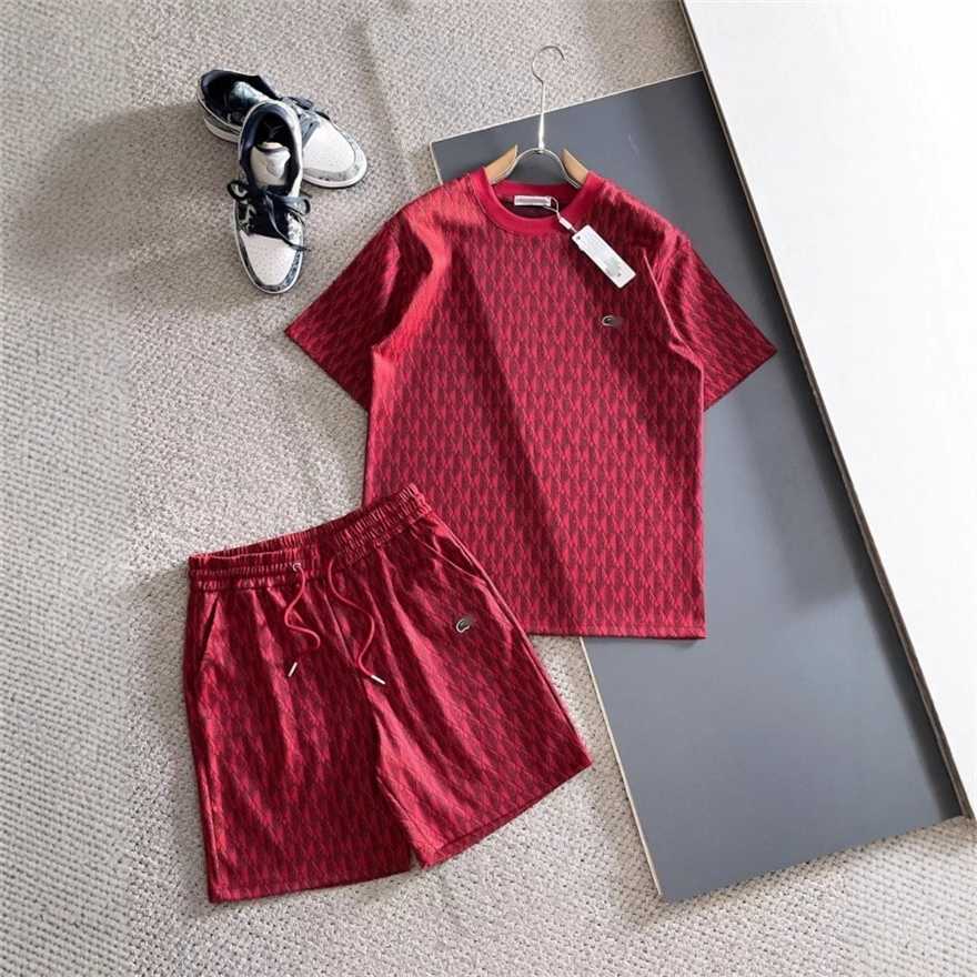 Correct version of high-quality Y-fish short-sleeve set classic round-neck design with full-print lettering cotton set for both men and womenP4QL