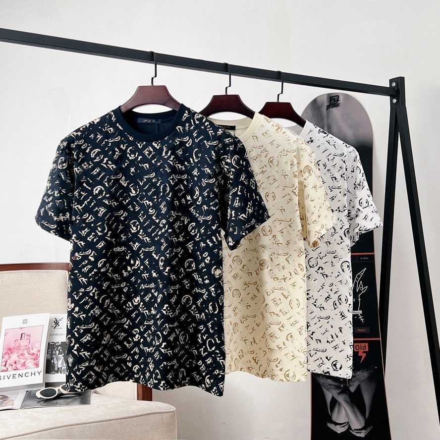 Version Lujia L Old Flower Full Print Casual Loose Unisex Short Sleeve T-Shirt{category}