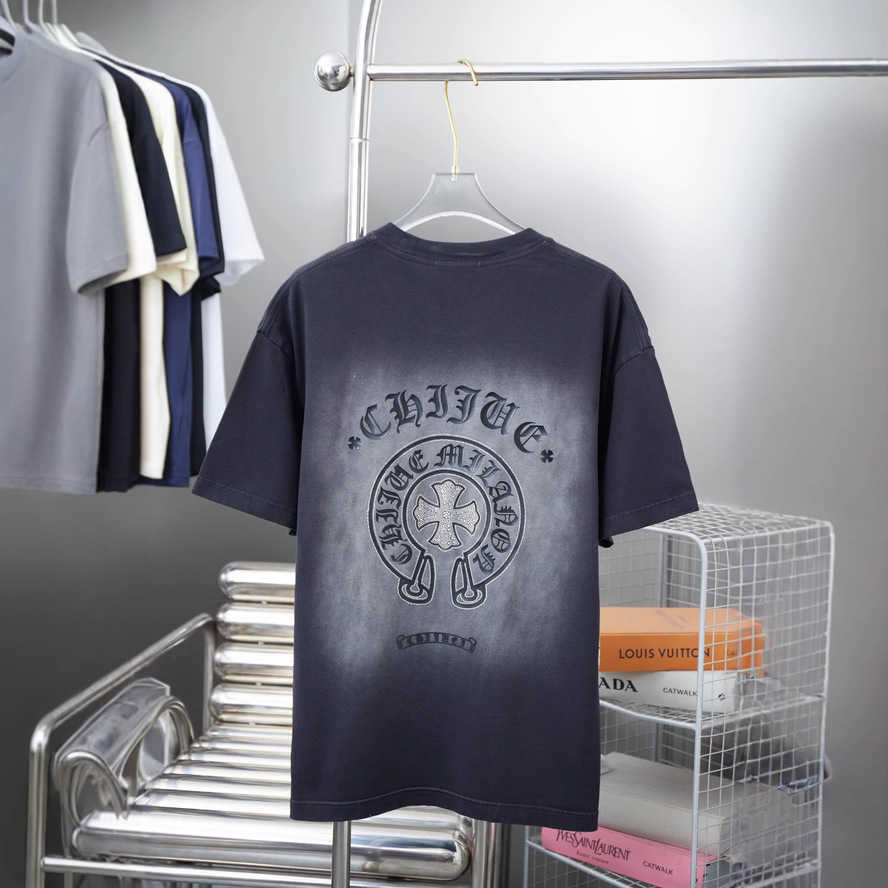 CH Chrome Spring/Summer New Collection Cross Sanskrit Embellished Short Sleeve T-Shirt for Men and Women Wholesale{category}