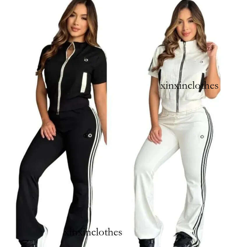 Women's Splicing Tracksuits Designer Thread Contrast Jacket Loose Casual Pants Two Piece Set Yoga Jogging Suits