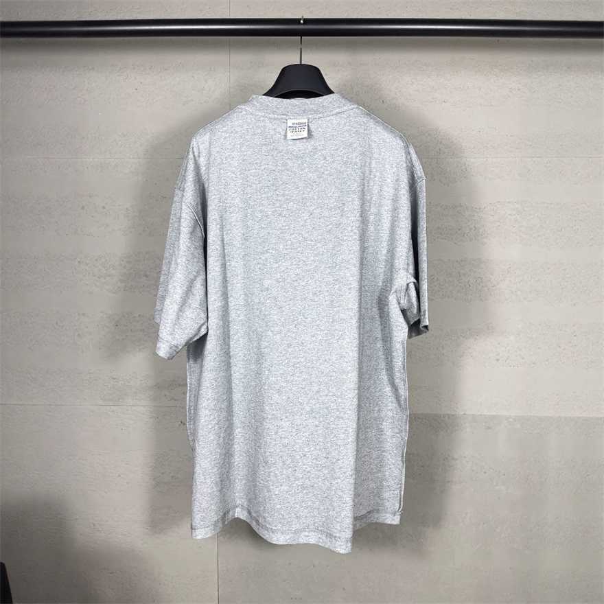 Versión Paris Trendy Brand B Colaboración familiar Bordado de letras Costuras inversas Camiseta de manga corta con logotipo de coche y cuello traser