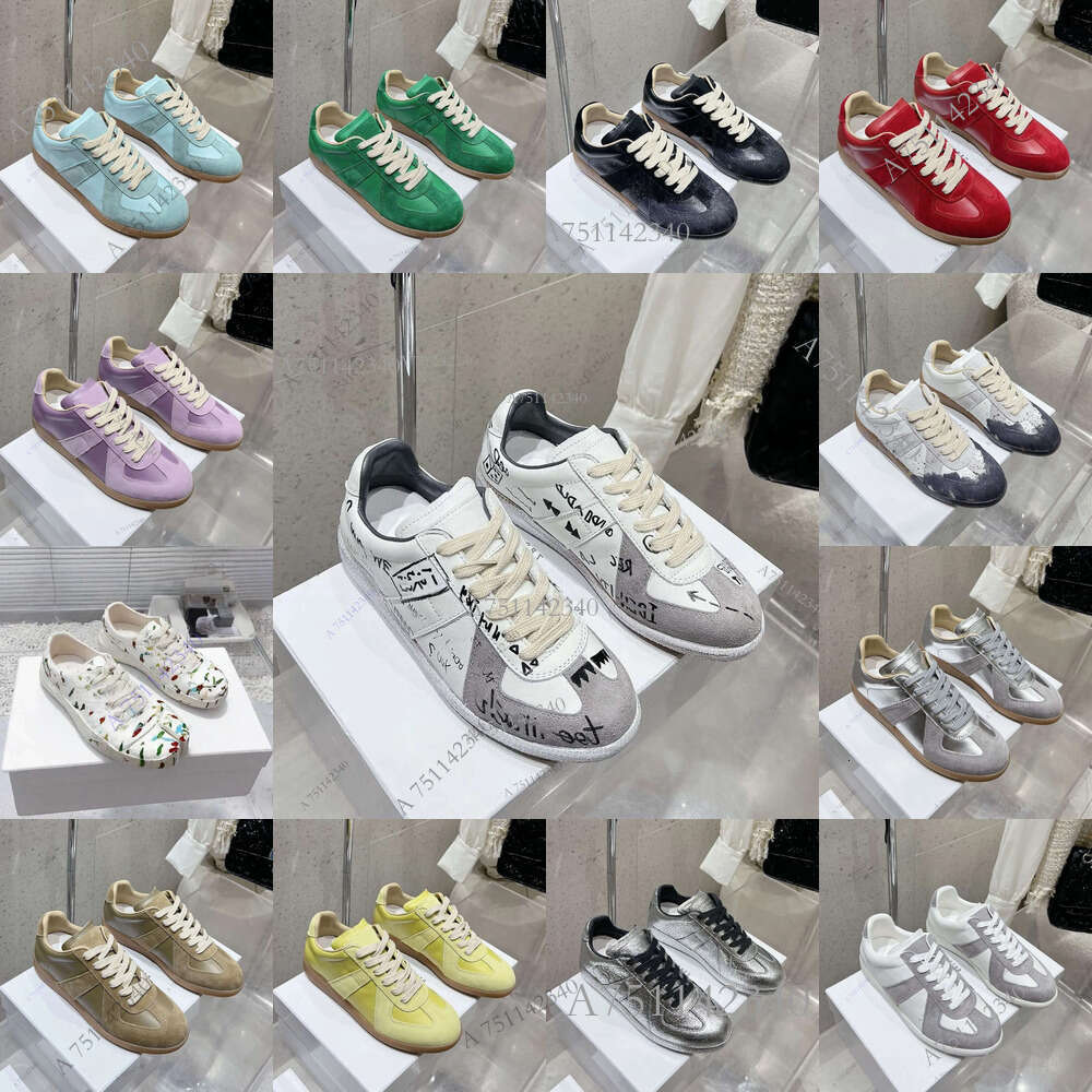 margela Sneakers replicaing german MM6 army gum gats Trainer paint Trainers gat Sneaker black grey white painter nude patent various styles top top