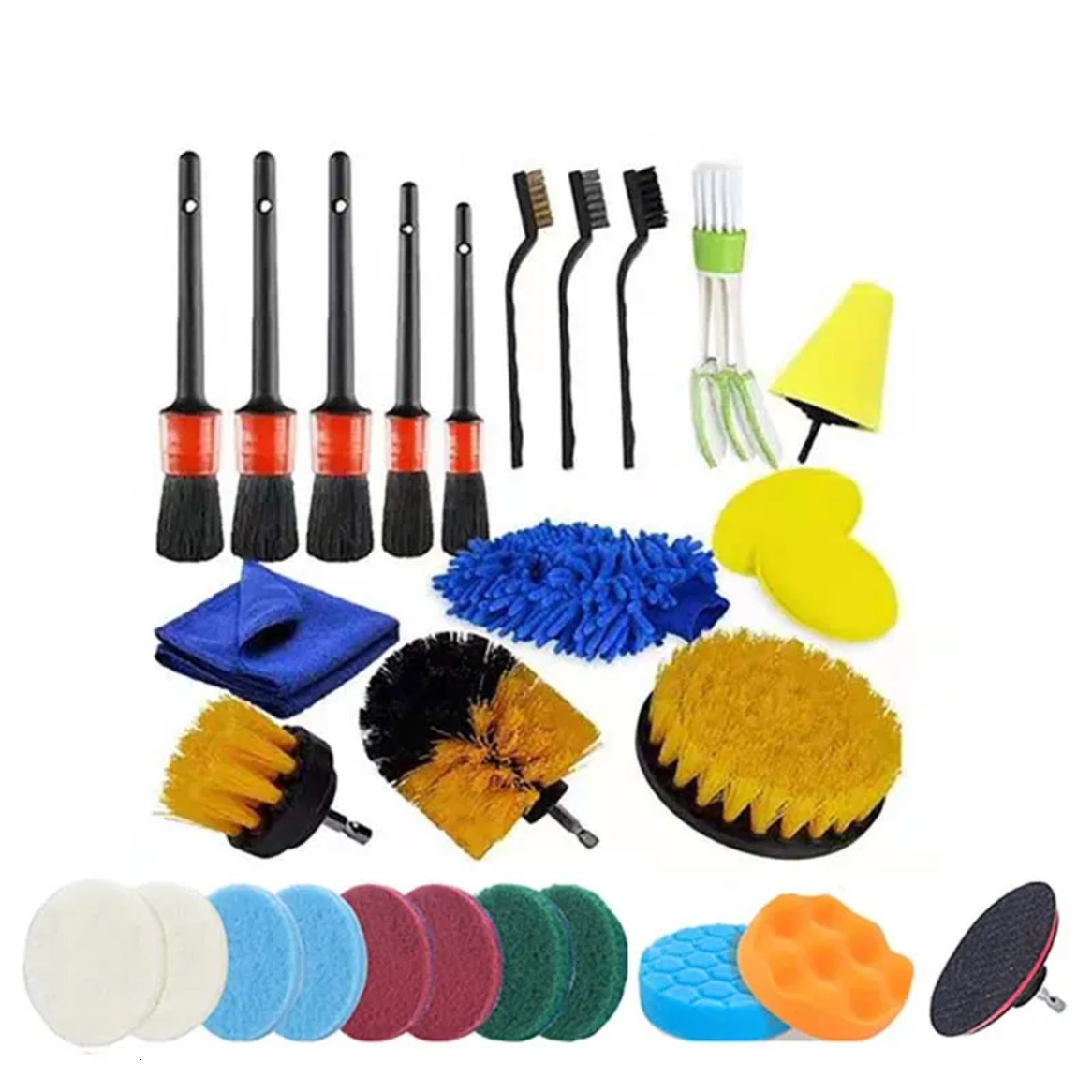 Car Detail Kit Auto Electric Scrubber Brushes Kit Tool Drill Brush Attachment Power Scrubbers Tools Car Polisher Bathroom Cleaner Kitchen Cleaning A