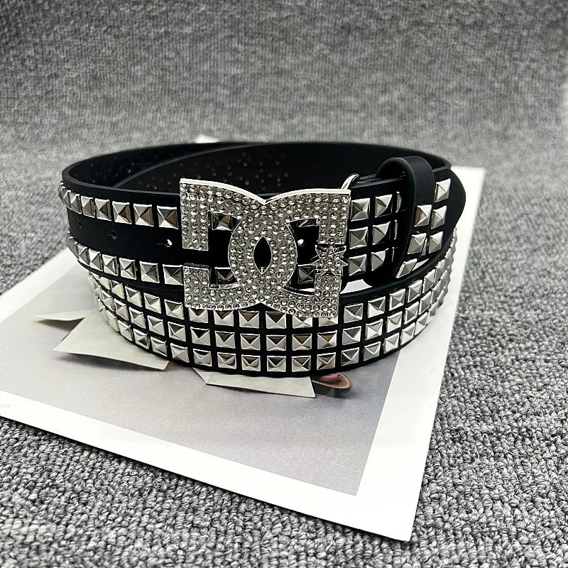 Y2K Waist Belt Womens Rhinestone Punk Belt Girl Fashion Studded Leather Embellished Decor Unique Style wide