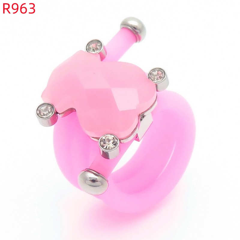 Fashion Women Men Animal Letter Bear Rings Stainless Steel Silver Gold Bear Black Pink Red Green Rings Jewelry-image-1110106556