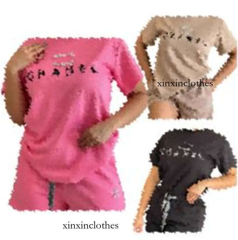 Summer New Designer Women's Jacquard Tracksuits T Shirt Shorts 2 Piece Set Luxury Brand Suit Casual Sports Suit