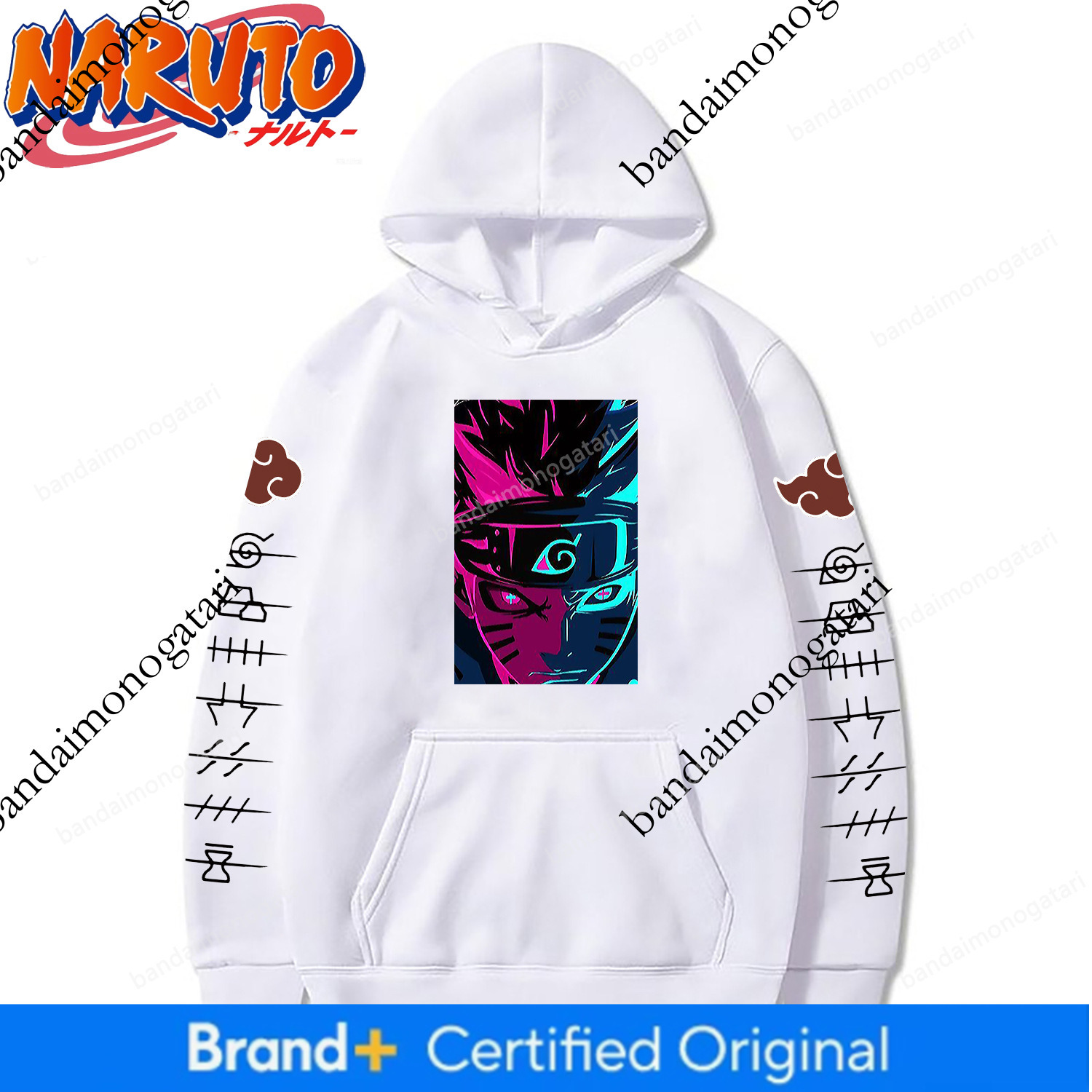 NARUTO Shippuden Uzumaki Naruto Mercancía Sudadera con capucha transfronteriza de tamaño europeo con forro polar F12e