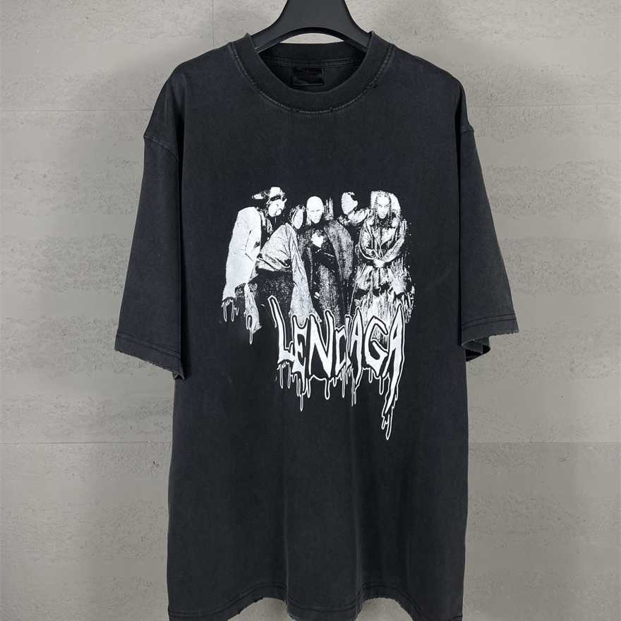Paris Version B Brand 2025 Summer New 53 Season Premium Limited Edition Collaboration Printed Washed Vintage Short Sleeve T-ShirtS9VU