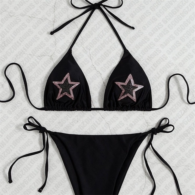 Y2k Bikini Set 2000s Swimsuit Star Print Pushup Padded Bra Bathing Suit Female Women Sexy Thong Two Pieces Swimwear Beachwear y260602