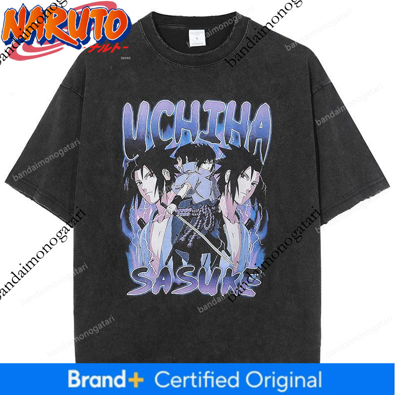 2025 New Vintage Dark Style Anime Naruto Print Retro T-Shirt, Street Fashion Round Neck Short Sleeve T-Shirt For Men 8996