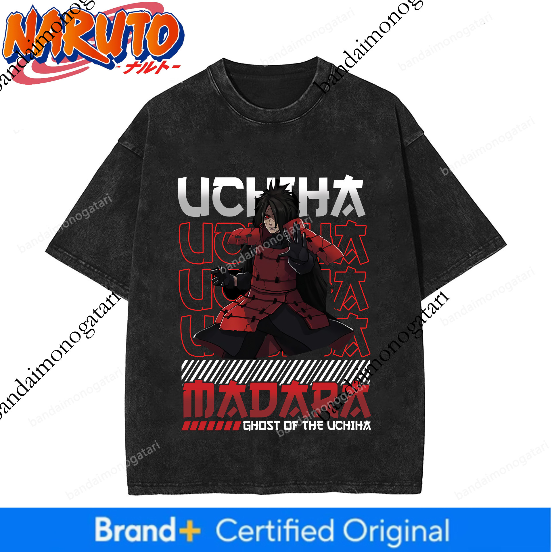 Foreign Trade Anime Naruto European And Washed Vintage Short Sleeve T-Shirt American High Street Style 1646