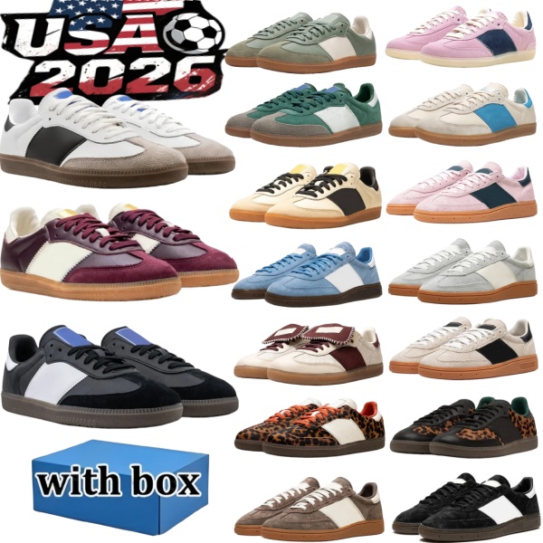 Designer sambasmens 00s casual shoes sneakers unisex low top suedes flat training shoes three poles retro three black white pink blue red sambasmens