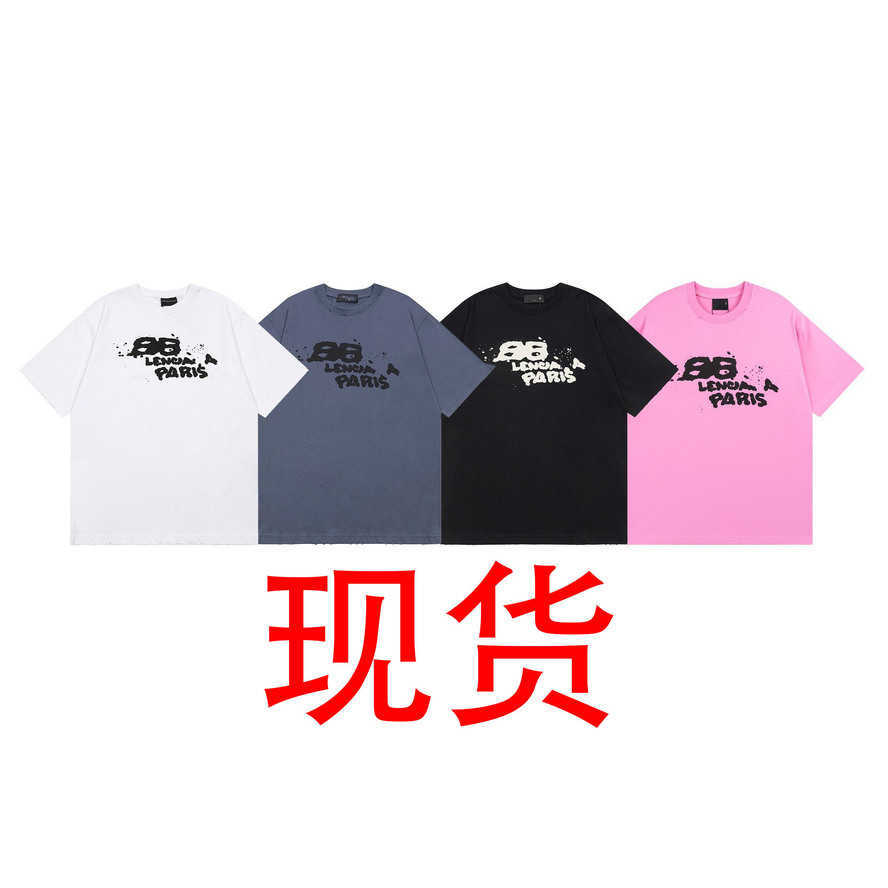 The correct version from Paris of B SS24 summer new hand-painted graffiti classic loose-fit unisex short-sleeve T-shirt{category}