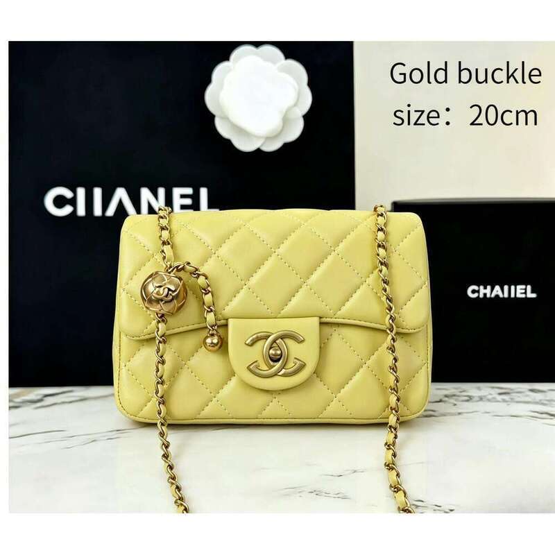 Luxury Designer Mini CC Vanity Box Bag Women Square Makeup Purse Gold Ball Chain Crossbody Bag 4T