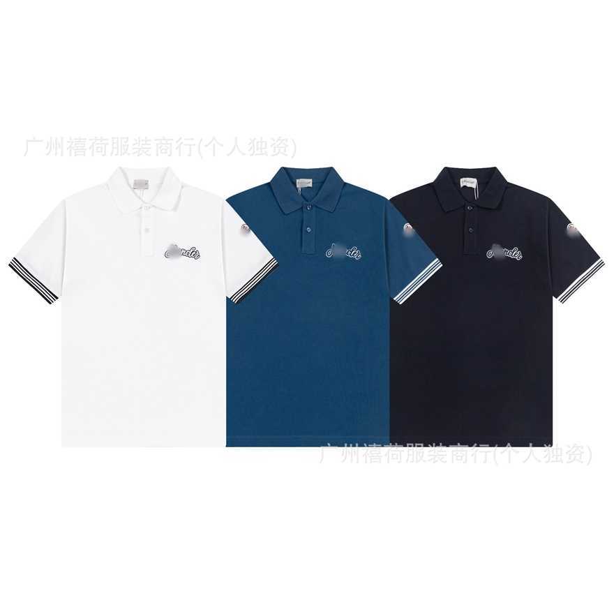 Correct high-quality version Mengjia pearl cotton Letter-printed collar T-shirt for men and women Mengjia short-sleeved polo shirtEXWQ