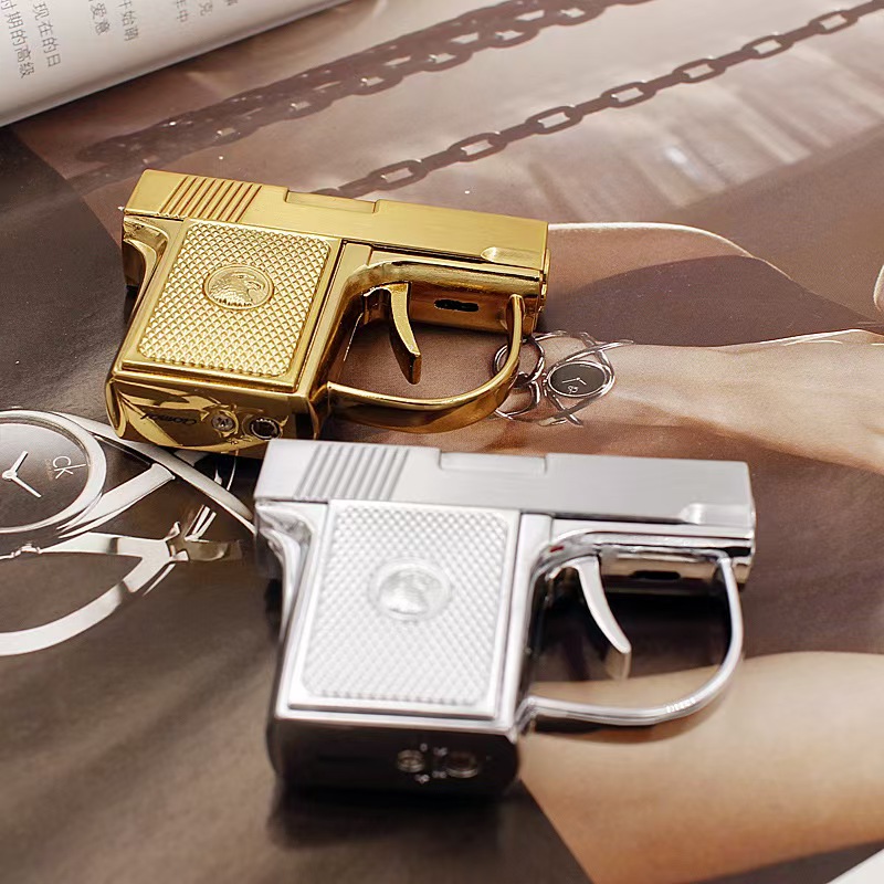 New Arrival Free Shipping Super Value Mini Novelty Metal Pistol Windproof Torch Cigarette Cigar Gun Lighter