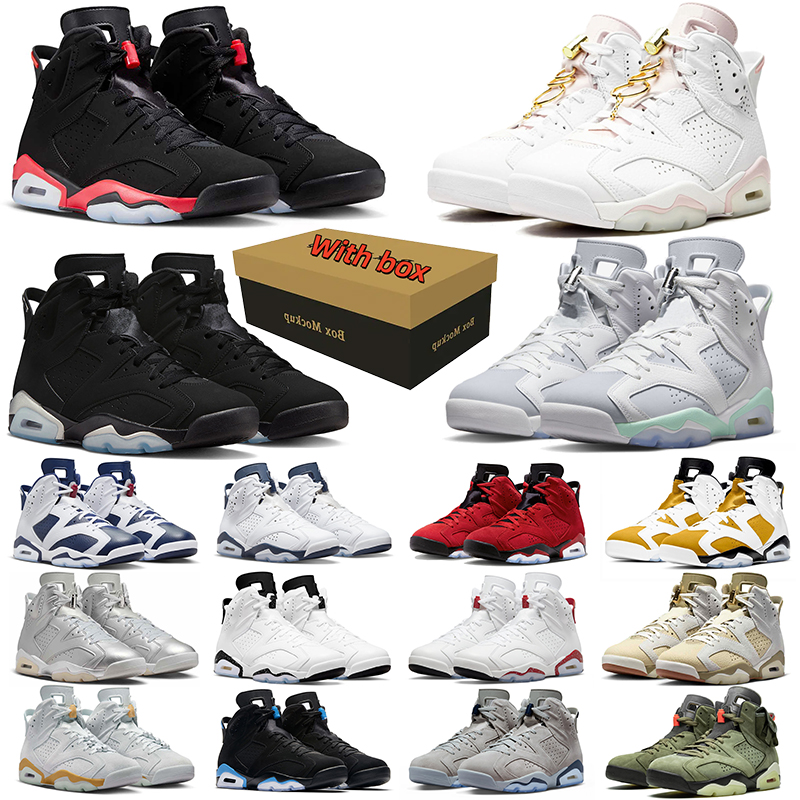 with box designer basketball 6 shoes men women Carmine White Travis British Khaki Cool Grey Toro Bravo mens womens outdoor sports 6s sneakers traine