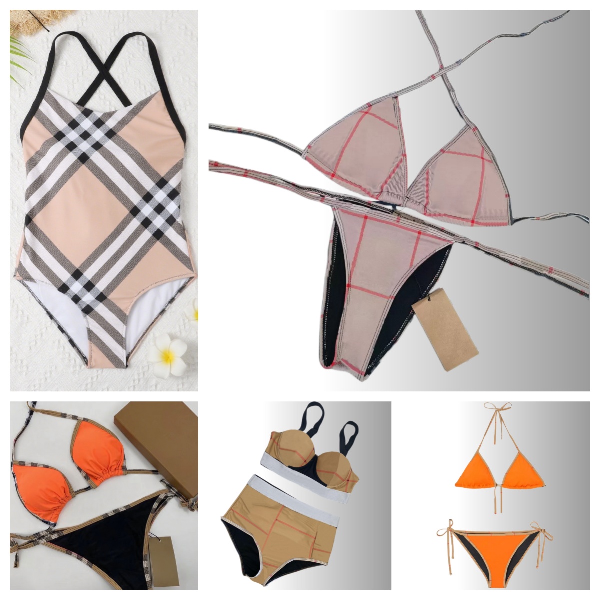 luxury bikini designer swimwear luxury size S-XL Summer Swimsuits womens wear Alphabet Black white greencomfort plaid chain sexy mixed cotton bikini