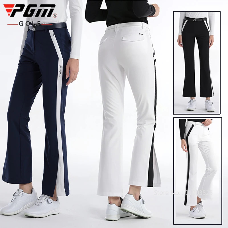 Pgm Golf Wear for Women Flared Pants Slim Sports Spring Autumn High-waist Trousers Ladies Split Hem Trousers Casual Golf Pants 260611