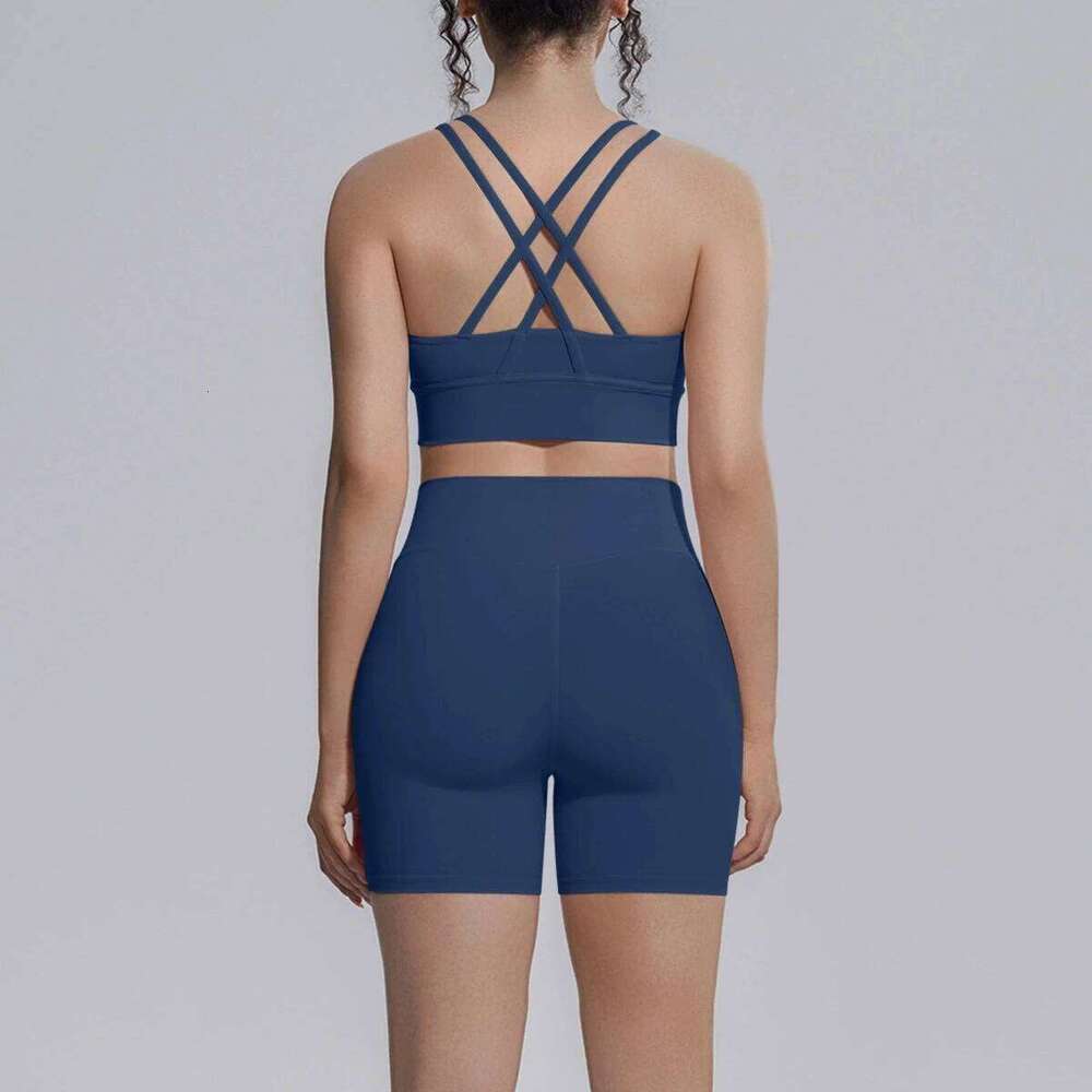 2 Pieces Yoga Suit Women's Summer Tracksuit Fitness Clothes Fast Dry Sports Bra Legging Shorts Workout Gym Sets Sportswear 26L0612