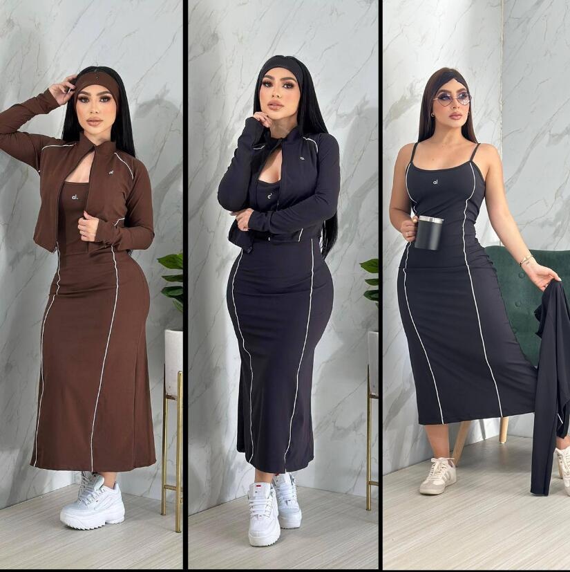 New Splicing Women's Casual Dress slim fit camisole long skirt fashionable luxury brand Women's Two Piece Dress Free Ship